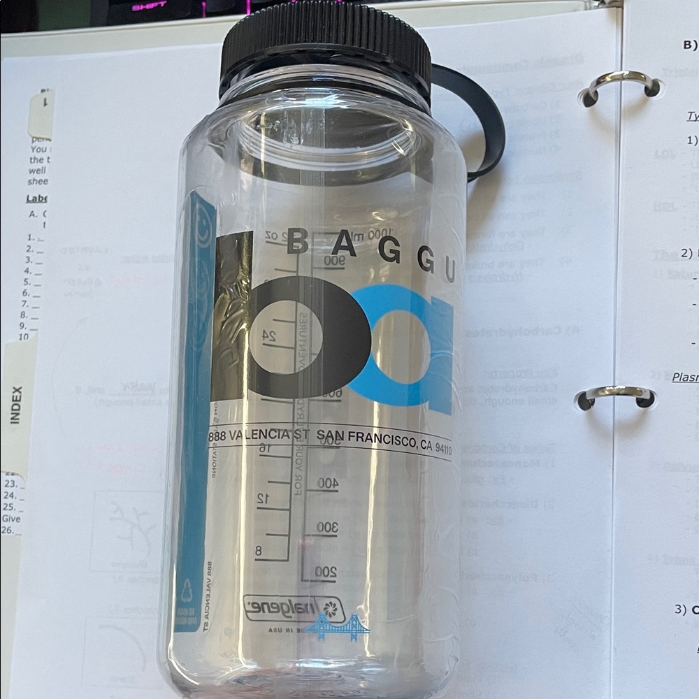BAGGU BART Nalgene Clear Water Bottle with Black Lid